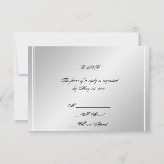 Silver White Snowflake Winter Response Card RSVP Karte (Vorderseite)