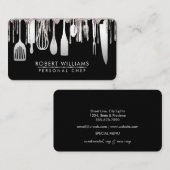 Silver White Tropfen Koch Küche Tools Glitzer Imit Visitenkarte (Vorne/Hinten)