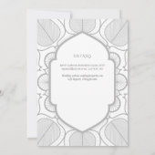 Silver White Verziert katholic Nuptial Mass Weddin Einladung (Rückseite)