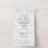 Silver White Zebra Print All In One Einladung (Innen Boden)