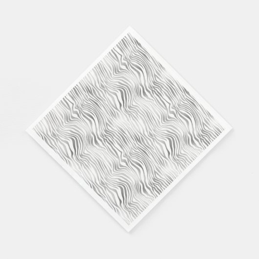 Silver White Zebra Print Serviette (Ecke)