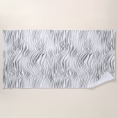 Silver White Zebra Print Strandtuch (Vorderseite)