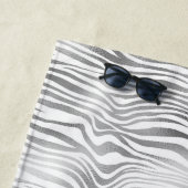 Silver White Zebra Print Strandtuch (Beispiel)