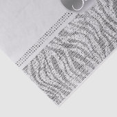 Silver White Zebra Sparkle Glam Monogram Initial Seidenpapier (Ausschnitt)