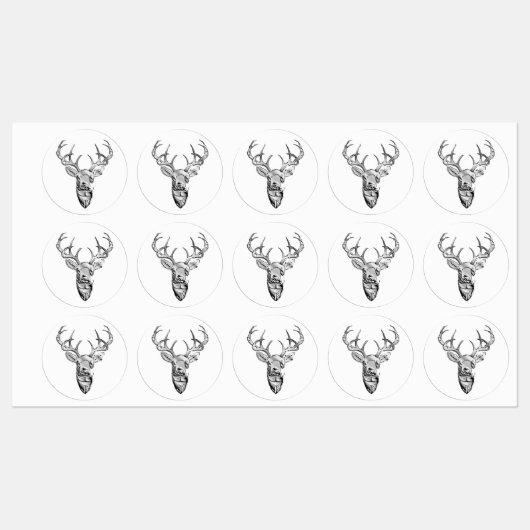 Silver Whitetail Dealer 1n Style Print Etiketten (Blatt)