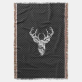 Silver Wild Dee on Carbon Fibre Style Print Decke (Vorderseite Vertikal)