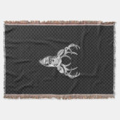 Silver Wild Dee on Carbon Fibre Style Print Decke (Vorderseite)