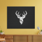 Silver Wild Deer on Carbon Fiber Style Dekoration Leinwanddruck (Insitu (Wohnzimmer))