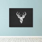 Silver Wild Deer on Carbon Fiber Style Dekoration Leinwanddruck (Insitu (Holzboden))