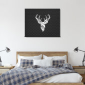 Silver Wild Deer on Carbon Fiber Style Dekoration Leinwanddruck (Insitu (Schlafzimmer))