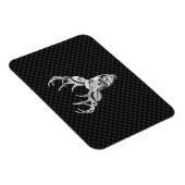 Silver Wild Deer on Carbon Fiber Style Dekoration Magnet (Rechte Seite)