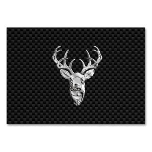 Silver Wild Deer on Carbon Fiber Style Dekoration Tischnummer