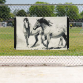 SILVER WILDERPFERDE VON UTAH WALL ART Banner (Insitu)