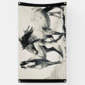 SILVER WILDERPFERDE VON UTAH WALL ART Banner (Vertikal)
