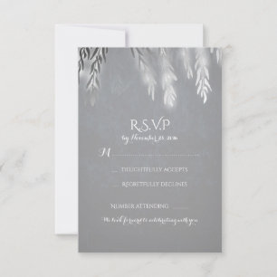 Silver Willow Tree Branches Hochzeit RSVP Cards Karte