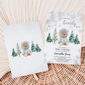 Silver Winter Bear Baby Dusche Einladung