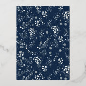 Silver Winter Beeren Kranz Hochzeitfolie invitati Folieneinladung (Rückseite)