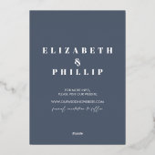 Silver Winter Botanischer Urlaub Save the Date Folieneinladung (Rückseite)