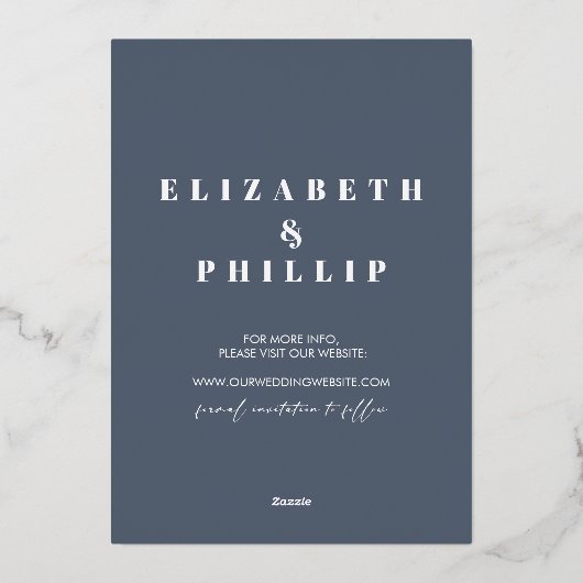 Silver Winter Botanischer Urlaub Save the Date Folieneinladung (Rückseite)