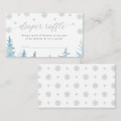 Silver Winter Boy Baby Duschkabine - Raffle Ticket Begleitkarte (Vorne/Hinten)