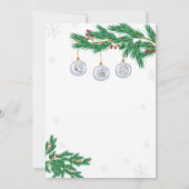 Silver Winter Clothesline Ornaments Baby Shower  Dankeskarte (Rückseite)