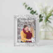 Silver Winter Foto Save the Date Hochzeit (Stehend Vorderseite)