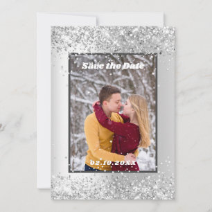 Silver Winter Foto Save the Date Hochzeit