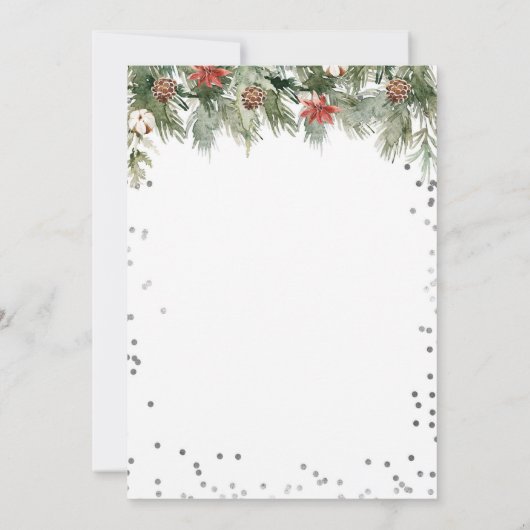 Silver Winter Fun Weihnachtscocktail Feier Einladung (Rückseite)