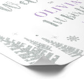 Silver Winter Girl 1. Geburtstag Party Begrüßungsz Poster (Ecke)