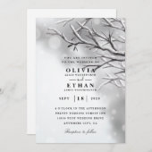 Silver Winter Hochzeit Einladungen (Vorne/Hinten)