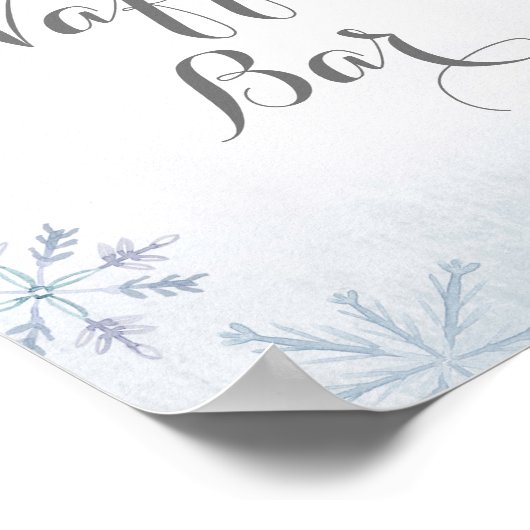 Silver Winter Misty Wasserfarbe Waffelzeichen Bar Poster (Ecke)