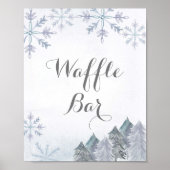 Silver Winter Misty Wasserfarbe Waffelzeichen Bar Poster (Vorne)