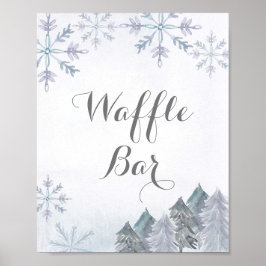 Silver Winter Misty Wasserfarbe Waffelzeichen Bar  Poster