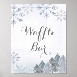 Silver Winter Misty Wasserfarbe Waffelzeichen Bar  Poster