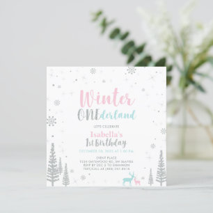 Silver Winter Onederland 1. Geburtstag Invita Einladung