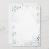 Silver Winter Sage Forest Christmas Baby Shower Einladung (Rückseite)