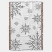 Silver Winter Schneeflocken auf Weiß Decke (Vorderseite Vertikal)