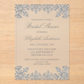 Silver Winter Snowflake Brautparty Acryleinladungen (Vorderseite)