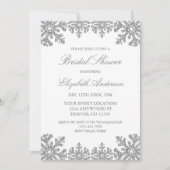 Silver Winter Snowflake Brautparty Einladung (Vorderseite)