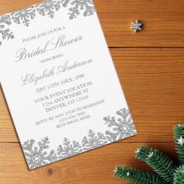 Silver Winter Snowflake Bridal Shower Einladung