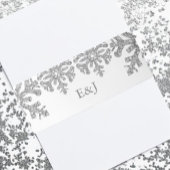Silver Winter Snowflake Wedding Einladungsbanderole