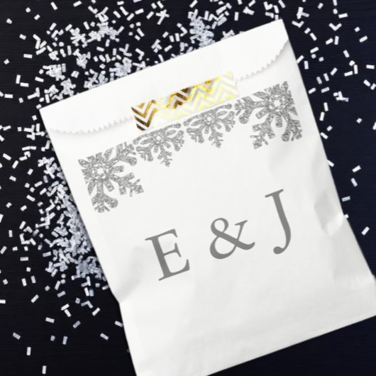 Silver Winter Snowflake Wedding Geschenktütchen