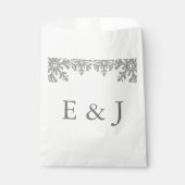 Silver Winter Snowflake Wedding Geschenktütchen (Vorderseite)