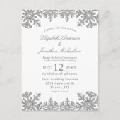 Silver Winter Snowflake Wedding Postkarte (Vorderseite)