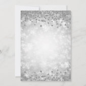 Silver Winter Snowflakes Company Red Ribbon Einladung (Rückseite)