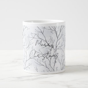Silver Winter Trees Weihnachten Jumbo-Tasse