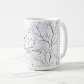Silver Winter Trees Weihnachten Kaffeetasse (VorderseiteRechts)