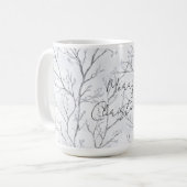 Silver Winter Trees Weihnachten Kaffeetasse (Vorderseite Links)
