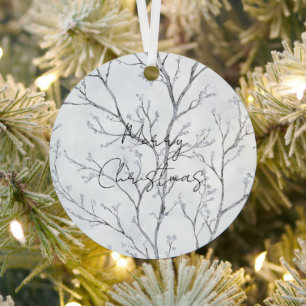 Silver Winter Trees Weihnachten Ornament Aus Metall