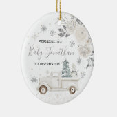 Silver Winter Truck Wir erwarten Eltern Keramik Ornament (Rechts)